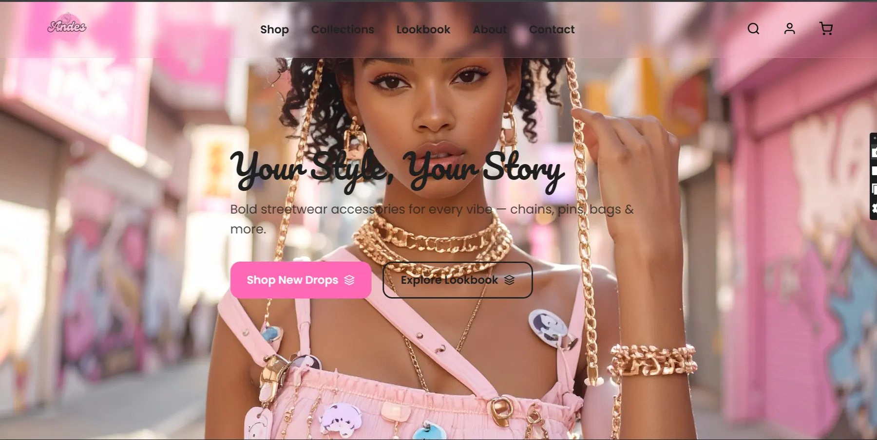 Andes Accessories e-commerce website screenshot by FRAZE Creative